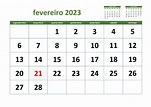 Calendário Fevereiro 2023 | WikiDates.org