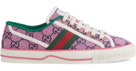 Gucci Canvas Tennis 1977 Gg Multicolour Sneaker In Pink Lyst