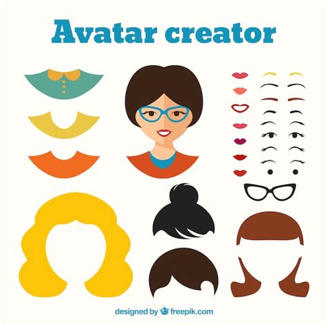 Female Avatar Creator Vector Premium Download