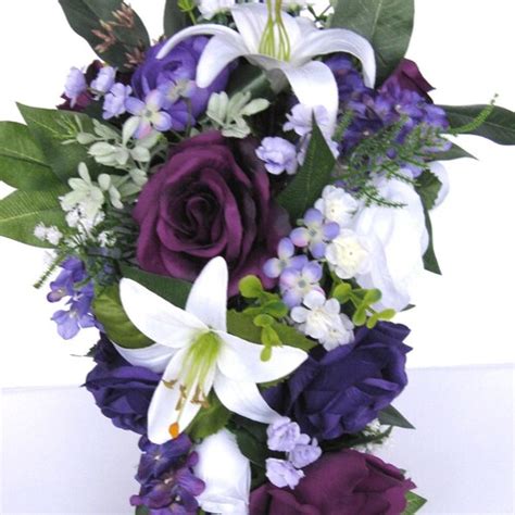 Wedding Flowers Silk Bridal Bouquet 17 Piece Package Royal Etsy
