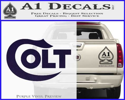 Colt Firearms Decal Sticker A1 Decals