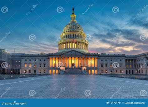 United States Capitol Building Sunset Stock Image Image Of Building