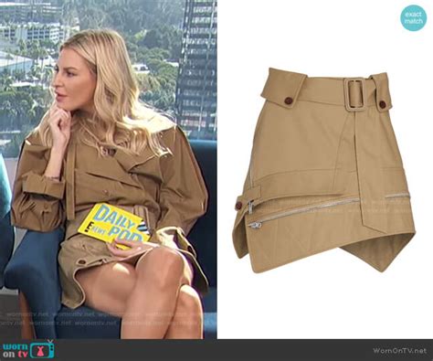 Wornontv Morgans Brown Trench Jacket And Mini Skirt On E News Daily