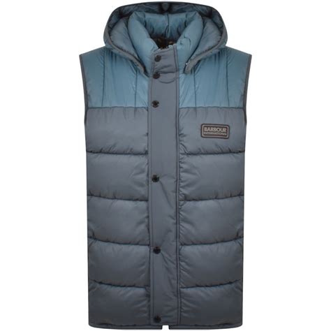 Barbour International Peak Baffle Gilet Blue Mainline Menswear Australia