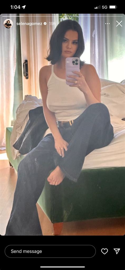 Selena Gomez Wore A White Tank Top With Jeans On Instagram