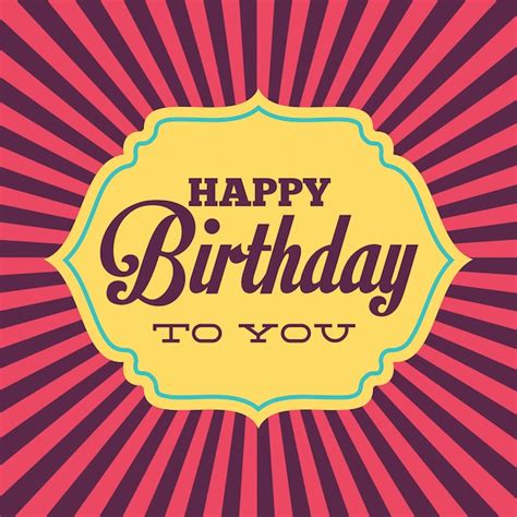 Free Vector Birthday Card In Retro Style