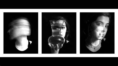 Black And White Triptych Photography Distorted Portraits Distortion