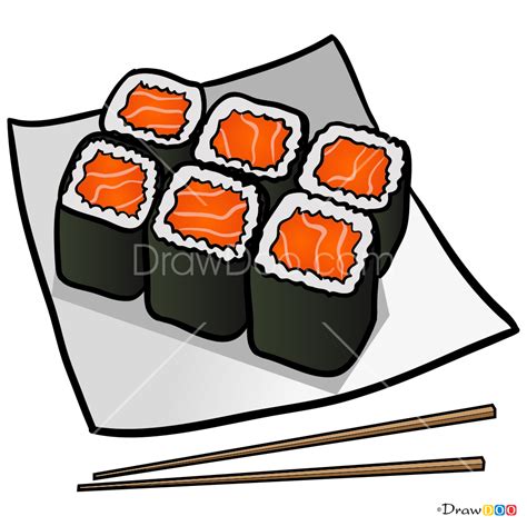 How To Draw Sushi Food