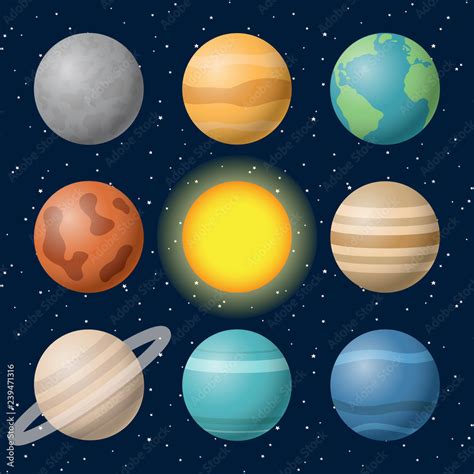 Planets Of The Solar System Mercury Venus Earth Mars Jupiter Saturn
