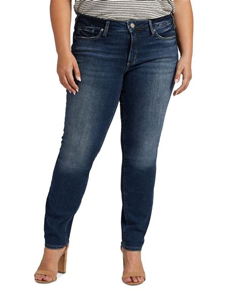 Silver Jeans Co Plus Size Suki Straight Leg Denim Jeans Macys