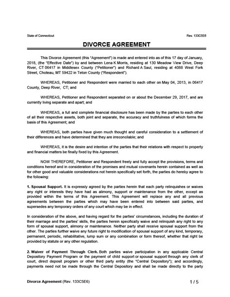 What Is A Written Divorce Form And Divorce Settlement Agreement