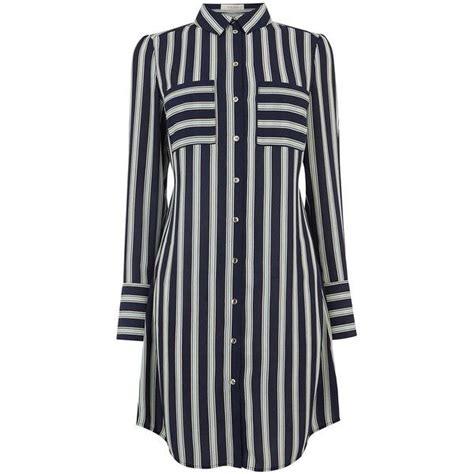 Stripe Shirt Dress 1335 Czk Liked On Polyvore Featuring Dresses Wrap Tie Dress Long Shirt