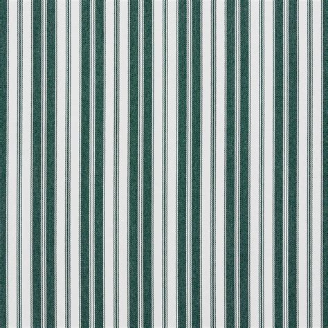 Dark Green And White Stripe Denim Upholstery Fabric