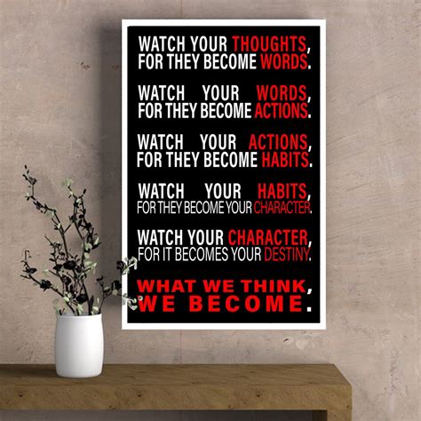 Watch Your Thoughts They Become Words Poster Classroom Canvas Etsy