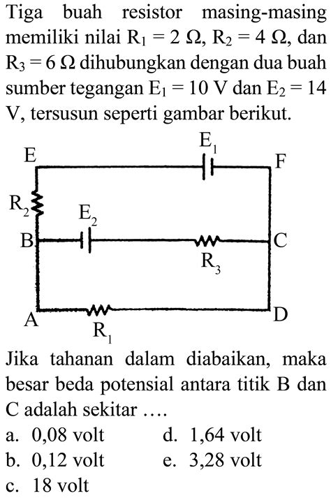 Perhatikan rangkaian listrik pada gambar berikut: 3 V 12