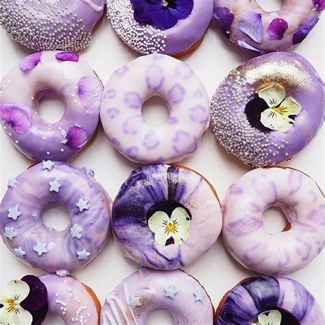 Purple Doughnuts 🌺 Purple Food Wedding Cakes With Cupcakes Purple
