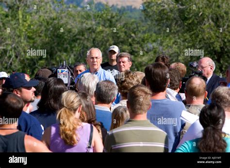 Idaho Senator Larry Craig Speaks At A Press Conference In Boise Idaho