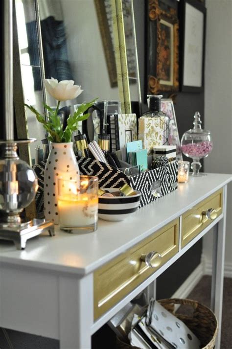 This Black White And Gold Home Office Is Filled With Diy Projects And