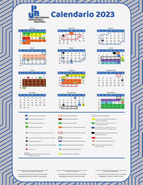 Calendario Escolar Universidad Pedagógica Nacional