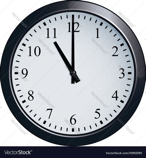 Wall Clock Set At 11 O Clock Royalty Free Vector Image