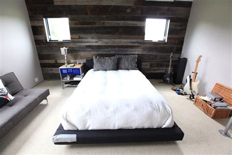 Bedroom Accent Wall Completed With Reclaimed Barn Wood From Front Range