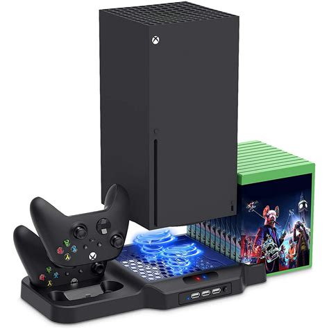Vertical Stand For Xbox Series Xs With Cooling Fan Charging Station