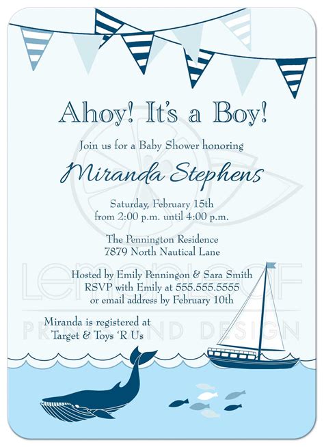Ahoy It's A Boy Baby Shower Invitations Free Printables
