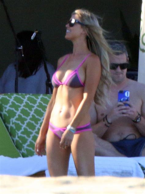 Christina El Moussa In Purple Bikini On The Pool In Cabo San Lucas