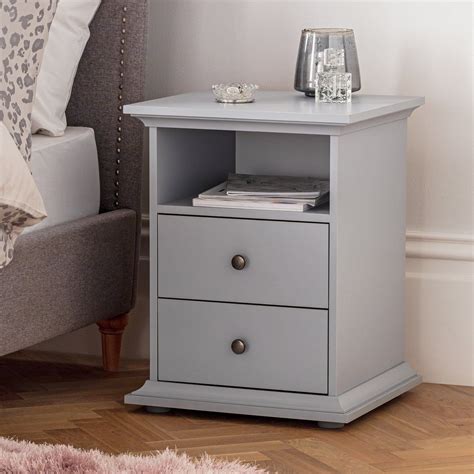 Buy Habitat Heathland 2 Drawer Bedside Table Grey Bedside Tables Argos Bedside Table