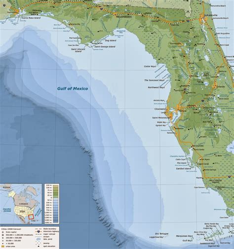 map of florida s gulf coast map in the world