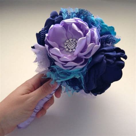 The color purple suggests refinement along with grace, elegance, and something special. Fabric Bouquet - Small Size - Bridesmaid Bouquet - Royal ...