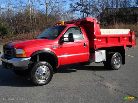 2000 Red Ford F550 Super Duty Xl Regular Cab 4x4 Dump Truck 40571555