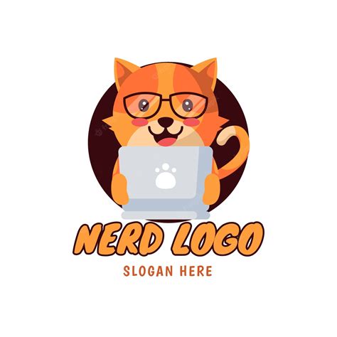 Free Vector Flat Design Creative Nerd Logo Template