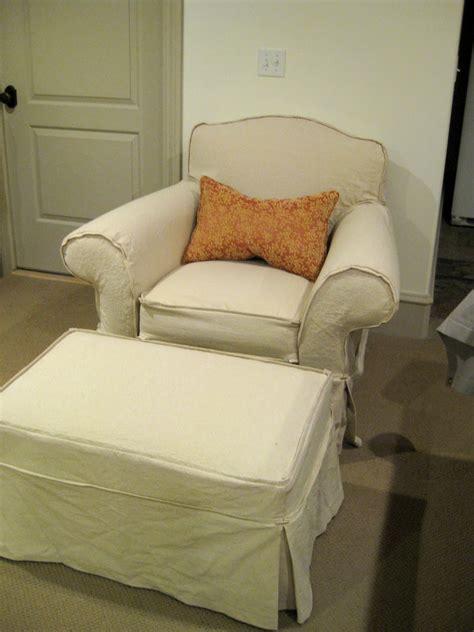 Amazing gallery of interior design and decorating ideas of slipcovered ottoman in bedrooms, living rooms, girl's rooms, nurseries by elite interior designers. Custom Slipcovers by Shelley: Drop Cloth Couch, Chair, and ...