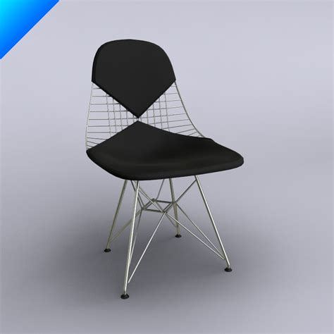 In the 1950s, charles and ray started experimenting in bent and the wire chair is available without upholstery, with a seat cushion, or with seat and back cushions. eames wire chair 3d model