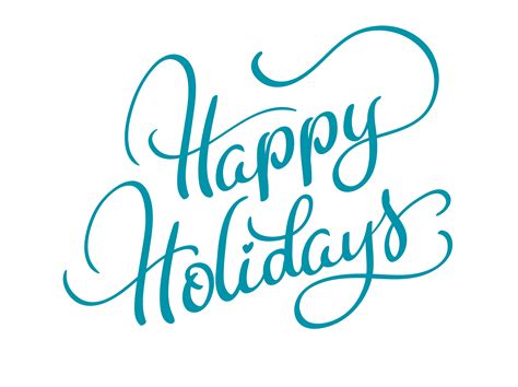 Vector Text Happy Holidays On White Background Calligraphy Lettering