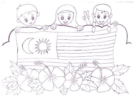 Mewarna Merdeka Kanak Pertandingan Kemerdekaan Lukisan Kertas Bendera