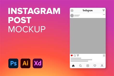 Instagram Post Mockup Vector And Psd Illustrator Templates ~ Creative