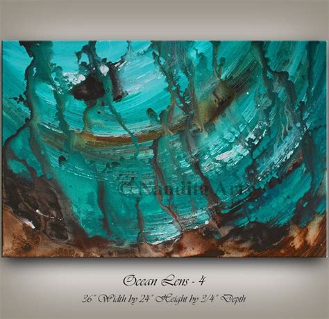 Turquoise Wall Art Abstract Painting Huge Painting Abstract Modern
