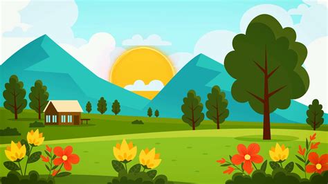Free Animated Landscape Background Sun Tree Landscape Garden Youtube