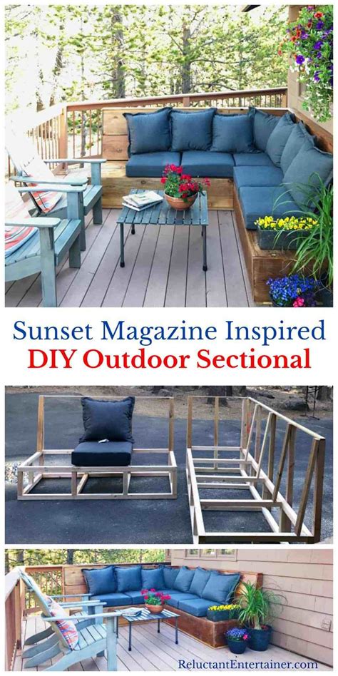 731 wanted an outdoor sectional for our deck. Sunset Magazine Inspired DIY Outdoor Sectional (L shaped ...