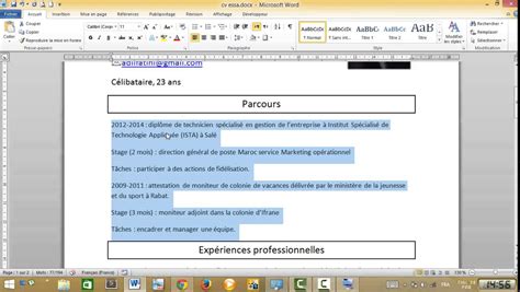 Le guide pour faire un cv : Créer un CV Pro de A à Z Part 2- Word 2010 (Darija) - YouTube