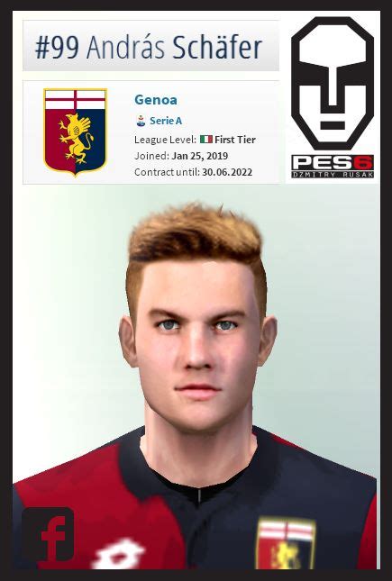 Check out his latest detailed stats including goals, assists, strengths & weaknesses and match ratings. ultigamerz: PES 6 András Schäfer (Genoa) Face