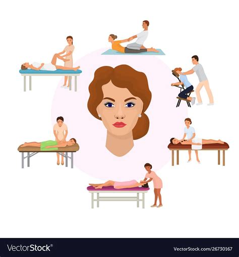 Girls On Massage Spa Procedures Royalty Free Vector Image Sponsored