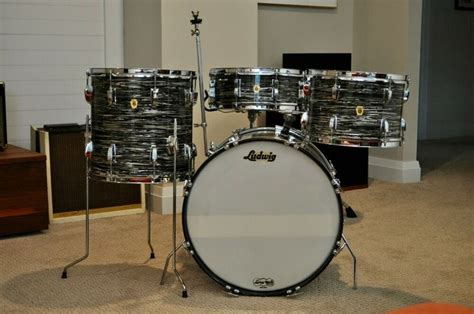 Ludwig Oyster Black Pearl Downbeat Drum Set ~ Mint Ebay Ludwig