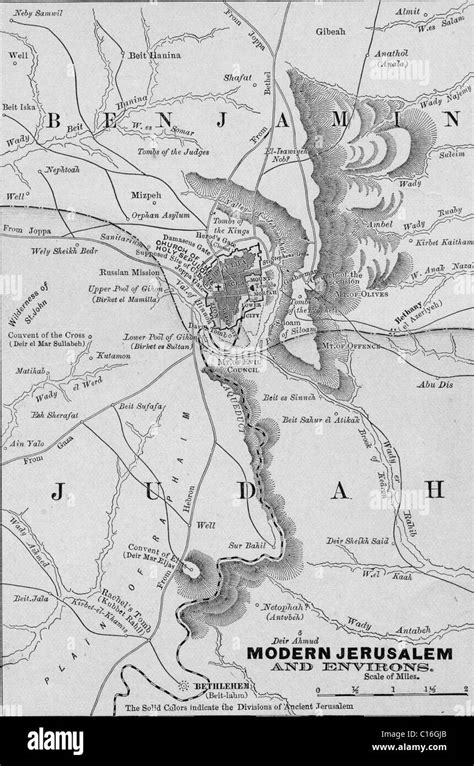 Mapa Antiguo De Jerusal N Desde Libros De Geograf A Original