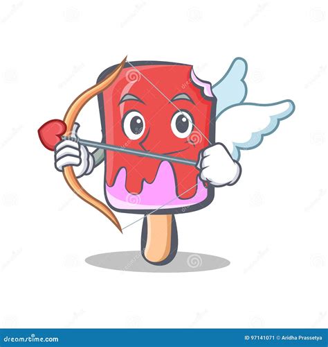 Cupid Ice Cream Character Cartoon Stock Vector Illustration Of Fruit