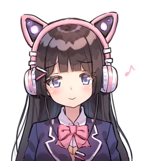 Anime Girl Cat Headphones