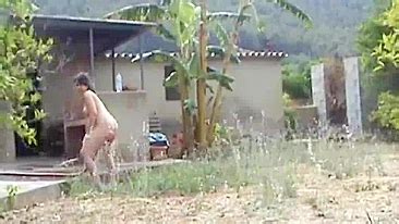 I Caught My Neighbor Wife Naked Masturbating With A Water Jet In The