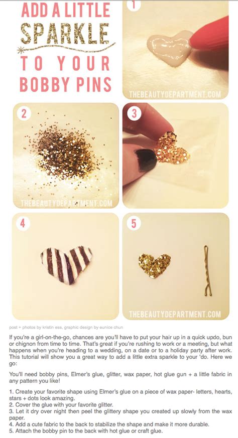 Pin By On ️ Craft Me Diy Hair Accessories Glitter Diy Bobby Pins Diy